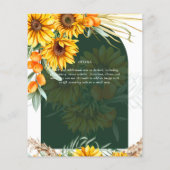 BUDGET Zonnebloemen Pampas Grass Green BOHo Weddin Flyer (Achterkant)