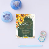 BUDGET Zonnebloemen Pampas Grass Green BOHo Weddin Flyer (Enkel)