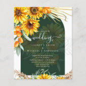 BUDGET Zonnebloemen Pampas Grass Green BOHo Weddin Flyer (Voorkant)