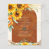 BUDGET Zonnebloemen Pampasgras Terracotta Bruiloft Flyer (Voorkant)