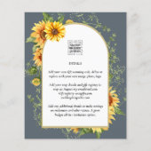 BUDGET Zonnebloemen Trouw Uitnodiging QR Code RSVP Flyer (Achterkant)