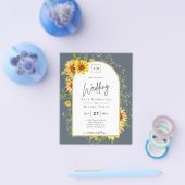 BUDGET Zonnebloemen Trouw Uitnodiging QR Code RSVP Flyer (Enkel)