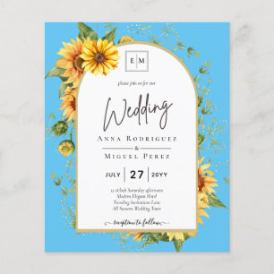 BUDGET Zonnebloemen Weduwen Nodig QR-code RSVP uit Flyer