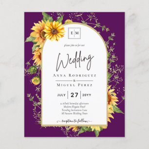 BUDGET Zonnebloemen Weduwen Nodig QR-code RSVP uit Flyer