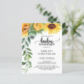 Budget zonnebloempitten Baby shower Waterverf (Staand voorkant)