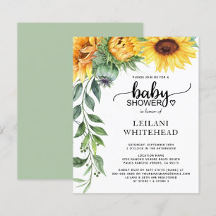 Budget zonnebloempitten Baby shower Waterverf