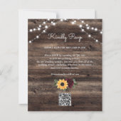 Budget Zonnebloemrozen QR Code RSVP Uitnodiging (Achterkant)
