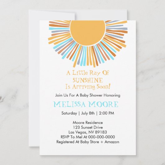 Budget Zonnestraal Retro Boho Zonneschijn Kaart (Voorkant)