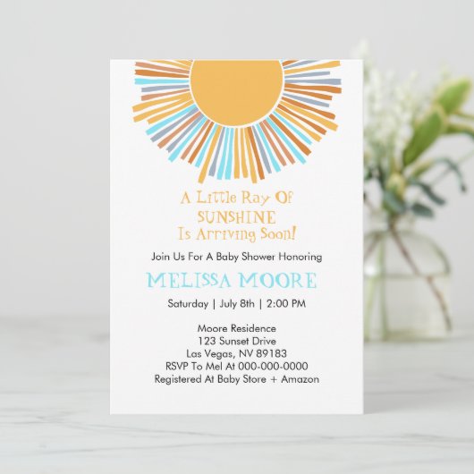 Budget Zonnestraal Retro Boho Zonneschijn Kaart (Staand voorkant)