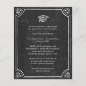 BUDGET Zwart Afstuderen BBQ Party Fotouitnodiging (Achterkant)