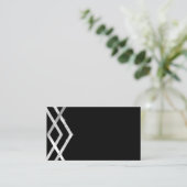 Budget Zwart Art Deco Geometrische Sjabloon Visitekaartje (Staand voorkant)