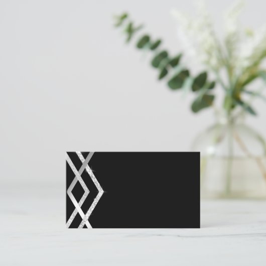 Budget Zwart Art Deco Geometrische Sjabloon Visitekaartje (Staand voorkant)
