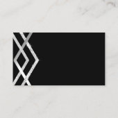 Budget Zwart Art Deco Geometrische Sjabloon Visitekaartje (Achterkant)