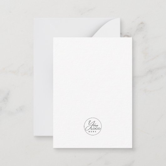 BUDGET Zwart Bedrijf Logo Foto Kerstvakantie Notitiekaartje (Achterkant)