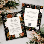 Budget zwart botanisch trouwdetails uitnodiging flyer<br><div class="desc">Budget rustieke waterverf bloemige trouw uitnodiging en details kaart. Met prachtige roest, terracotta, roze, zwart en salie groene pampagras eucalyptus waterverf details. Deze moderne trouw uitnodiging zet de toon voor je grote dag.</div>