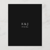 Budget Zwart Bruiloft Modern Chique Minimalistisch (Achterkant)