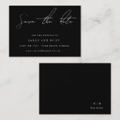 BUDGET Zwart Bruiloft Save The Date Uitnodiging (Voorkant / Achterkant)