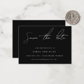 BUDGET Zwart Bruiloft Save The Date Uitnodiging (Voorkant / Achterkant in situ)