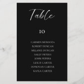 Budget Zwart Bruiloft Zitkaart Tafel Kaart (Achterkant)