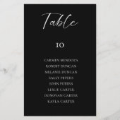 Budget Zwart Bruiloft Zitkaart Tafel Kaart (Voorkant)