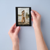 Budget Zwart Elegant Minimalistische foto bruiloft Flyer (Hand)