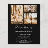 Budget Zwart Elegant Minimalistische foto bruiloft Flyer (Achterkant)