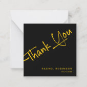 Budget Zwart en Goud Verjaardag Custom Bedankt Notitiekaartje (Voorkant)