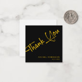 Budget Zwart en Goud Verjaardag Custom Bedankt Notitiekaartje (Voorkant / Achterkant in situ)