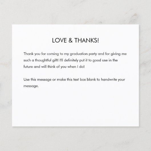 Budget Zwart en Sinaasappel Bedankt Opmerking (Achterkant)