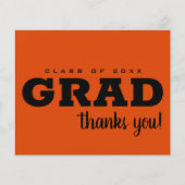 Budget Zwart en Sinaasappel Bedankt Opmerking (Voorkant)