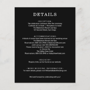 Budget Zwart en Wit Huwelijksdetails Flyer