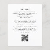 Budget Zwart en Wit QR Code Trouwuitnodiging (Achterkant)