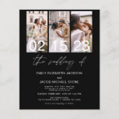 Budget Zwart Foto QR code Bruiloft Uitnodiging (Voorkant)