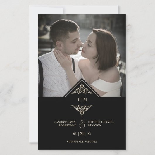 Budget zwart Golden Chic Lace Romantic Couple (Voorkant)