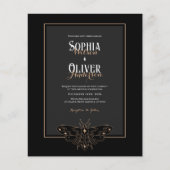 Budget Zwart Gotische Foto QR code bruiloft Uitnod (Voorkant)