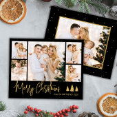 Budget Zwart Goud 5 Fotocollage Kerst Kaart