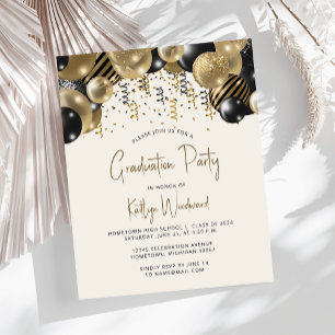 Budget Zwart Goud Ballon Arch Graduation Party