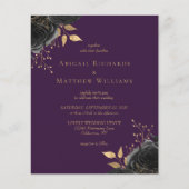 Budget Zwart Goud Bloemen Paarse bruiloft (Voorkant)