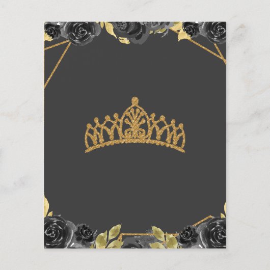 Budget Zwart Goud Bloemen Prinses ZOET 16 (Achterkant)