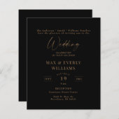 Budget Zwart & Goud Bruiloft Viering (Voorkant / Achterkant)