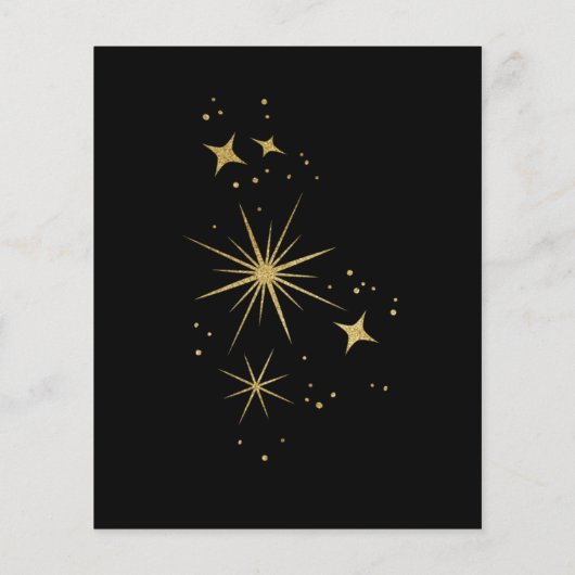 Budget Zwart Goud Celestial Sterren Bruiloft (Achterkant)