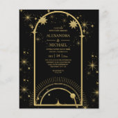 Budget Zwart Goud Celestial Sterren Bruiloft (Voorkant)