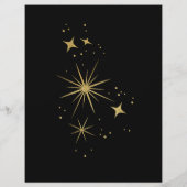 Budget Zwart Goud Celestial Sterren Bruiloft Flyer (Achterkant)