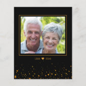 Budget Zwart & Goud Foto 50e Jubileum Uitnodigen (Achterkant)