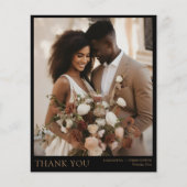 Budget Zwart & Goud Fotobruiloft Dank u (Voorkant)