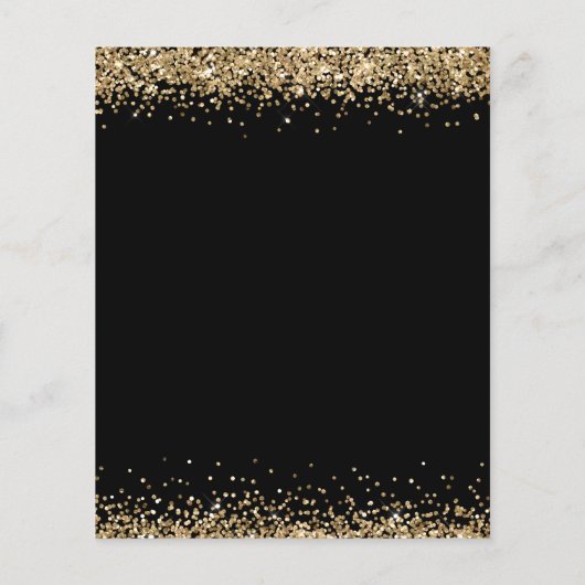 Budget Zwart Goud Glitter 2024 Afstuderen Invite (Achterkant)