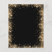 Budget Zwart Goud Glitter 60ste Verjaardagsuitnodi (Achterkant)