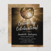 Budget Zwart Goud Glitter 70s Disco Ball Verjaarda (Voorkant / Achterkant)