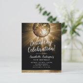 Budget Zwart Goud Glitter 70s Disco Ball Verjaarda (Staand voorkant)