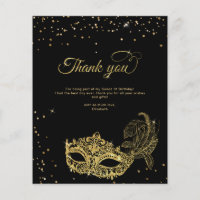 BUDGET Zwart Goud Glitter Masquerade Bedankt
